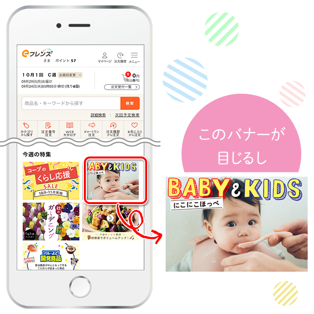 このバナーが目じるし